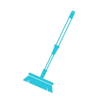 Simple broom.Isolated on white background. From blue icon set. Stock Illustration
