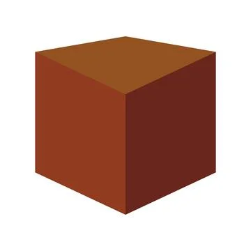 Simple Brown Cube Isometric Shape Stock-Illustration