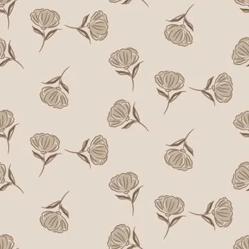 Simple brown flower pattern vector design. Illustrazione stock