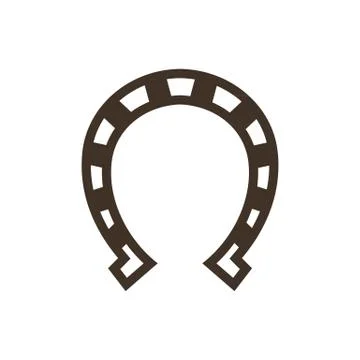 Simple brown horseshoe vector illustration isolated on the white background. Stock Illustration