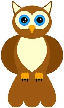 Simple brown owl. Stock Illustration