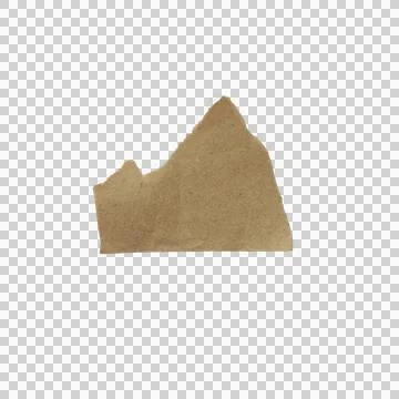 A simple brown paper mountain shape with a rough and torn edge texture isol.. Stock Photos