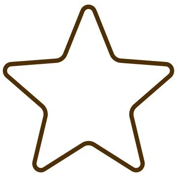 Simple brown star outline icon for rating and favorite symbol. Stock Illustration