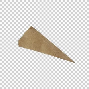 Simple brown triangle shape made of textured paper material for design isol.. Stock Photos