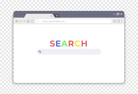 Simple browser interface. Website window search. Web page UI with buttons and Stock Illustration