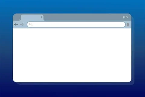 Simple Browser window on blue background. Stock vector illustration. Illustrazione stock