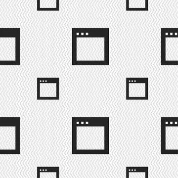 Simple Browser window icon sign. Seamless pattern with geometric texture. Vec Illustrazione stock
