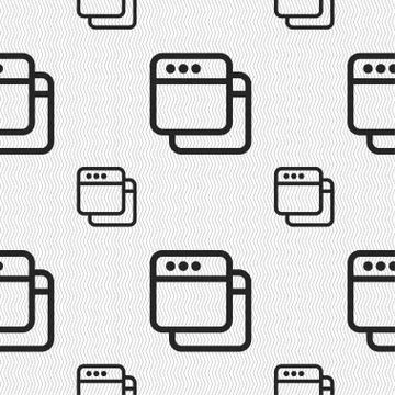 Simple Browser window icon sign. Seamless pattern with geometric texture. Vec Stock Illustration