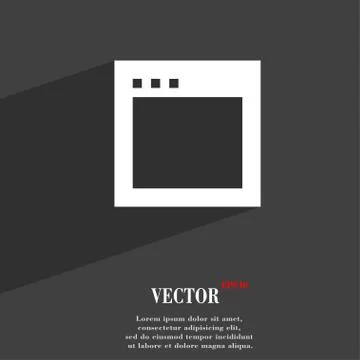 Simple Browser window  icon symbol Flat modern web design with long shadow an Stockillustratie