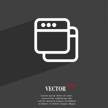 Simple Browser window  icon symbol Flat modern web design with long shadow an イラスト素材
