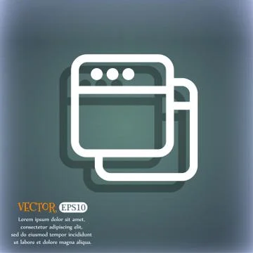 Simple Browser window  icon symbol on the blue-green abstract background with 스톡 일러스트