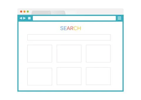 Simple browser window on white background vector. Browser mockup 库存插图