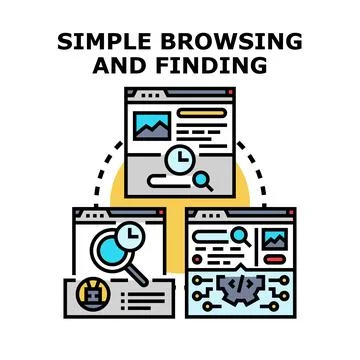 Simple browsing and finding information on the internet イラスト素材