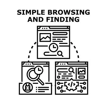 Simple browsing and finding information on the internet Stock Illustration