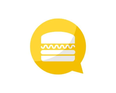 Simple bubble chat with abstract burger inside Stock Illustration