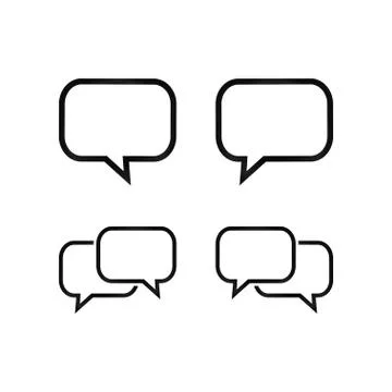 Simple bubble chat icon pack Stock Illustration
