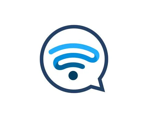 Simple bubble chat with wifi symbol inside Illustrazione stock