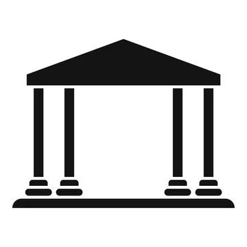 Simple building with columns icon showing government finance Ilustración de archivo