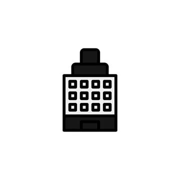 Simple building icon design representing modern architecture and urban deve.. Illustrazione stock