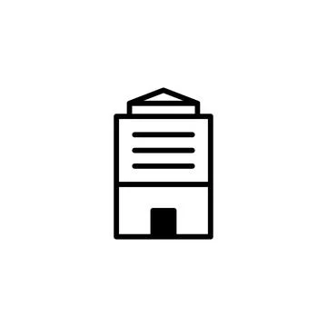 Simple building icon showcasing minimalistic architectural design for busin.. Ilustración de archivo