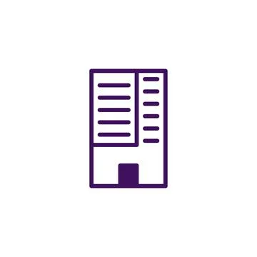 Simple building outline icon representing contemporary architecture urban l.. Ilustração Stock