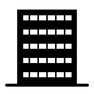 Simple building solid icon. Construction vector illustration isolated on white Ilustración de archivo