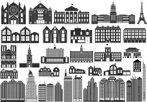 Simple buildings Stock Illustration