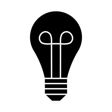 Simple Bulb Icon Isolated on White. Illustration Stock Illustration