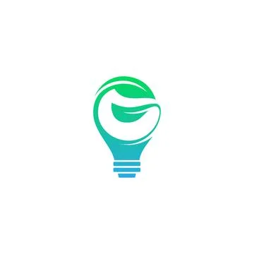 Simple bulb nature G logo template design vector Stock Illustration