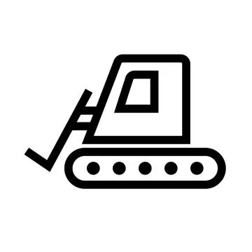 Simple bulldozer icon. Construction machine. Vector. 스톡 일러스트