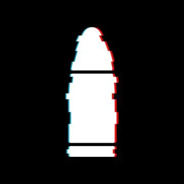 Simple bullet glitch effect vector icon. Stock Illustration