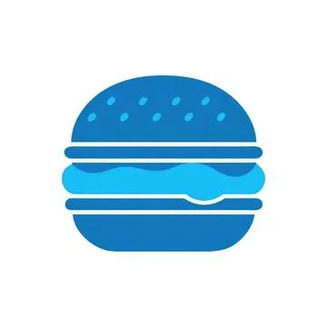 Simple burger icon with bun and filling for food design Stock Illustration