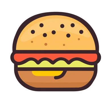 Simple burger icon on white. vector illustration. EPS10 Stock Illustration