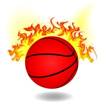 Simple burning basketball Stock Illustration