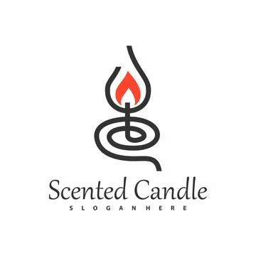 Simple Burning Candle with Initial EC Logo Design Template. Creative Candle.. 스톡 일러스트