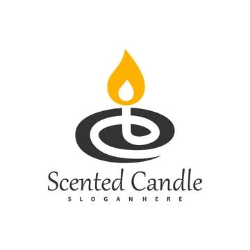 Simple Burning Candle with Initial EC Logo Design Template. Creative Candle.. Ilustración de archivo