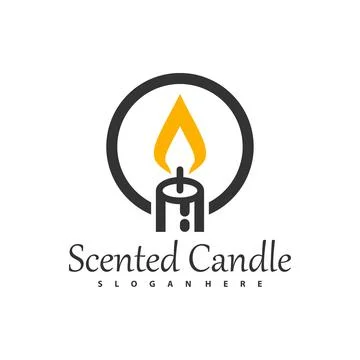 Simple Burning Candle Logo Design Template. Creative Candle Logo Design Con.. 스톡 일러스트