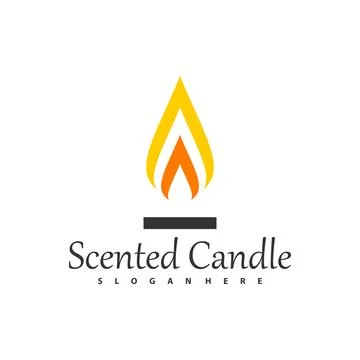 Simple Burning Candle Logo Design Template. Creative Candle Logo Design Con.. 스톡 일러스트