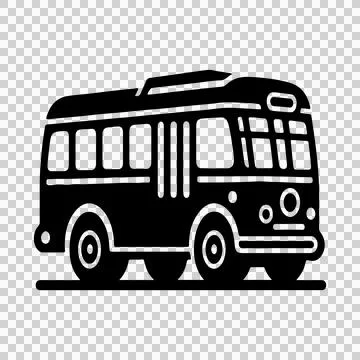 A simple Bus silhouette design vector style with white background Stock Illustration
