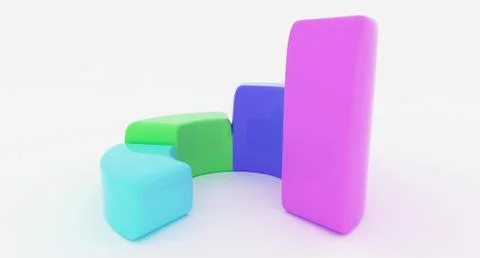 Simple Business Circle Chart With Four Rising Sections Stock Illustration