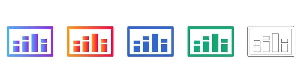 Simple Business Data Analysis Chart Icons Illustrazione stock