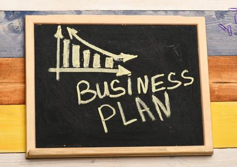 Simple business decrease graph. Business plan concept. Stock Photos