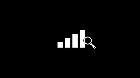 Simple business graph icon animation with magnify glass ,simple business co.. Stock Footage 333830104