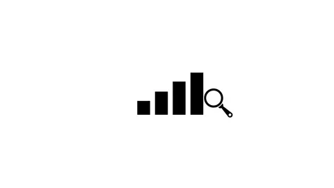 Simple business graph icon animation with magnify glass ,simple business co.. Stock Footage 333830106