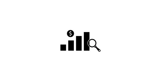Simple business graph icon animation with magnify glass and dollar icon ,si.. Stock Footage 333830107