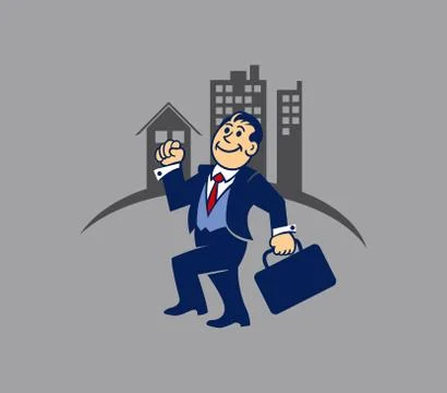 Simple Businessman Go To Work Stock Illustration