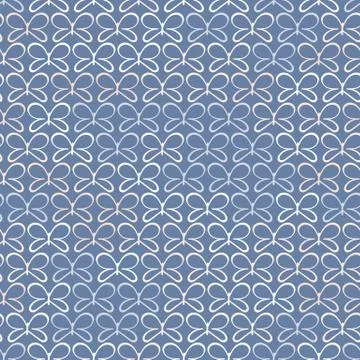 Simple butterflies outlines seamless vector pattern Stock-Illustration