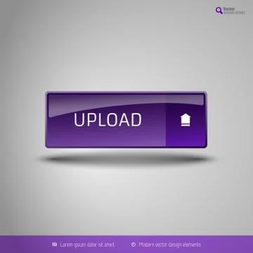Simple button on the neutral gray background with icons. Vector design elemen Stock Illustration