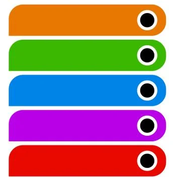 Simple button (or banner) shapes, background in 5 matching colors. Web button Illustrazione stock