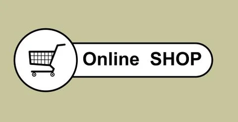 Simple button that says online shop Stock Illustration